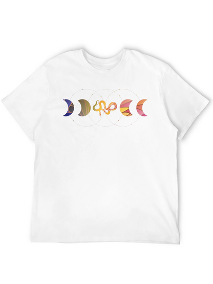 Moon Phases Snake Graphic Black Tee