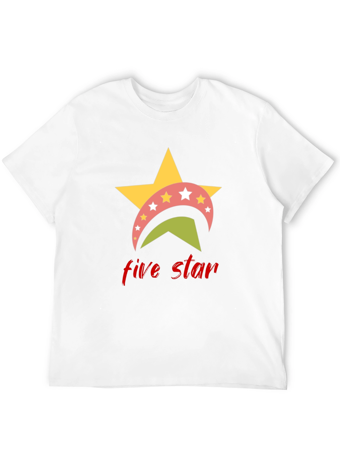 Five Star Graphic Tee - Casual Black T-Shirt