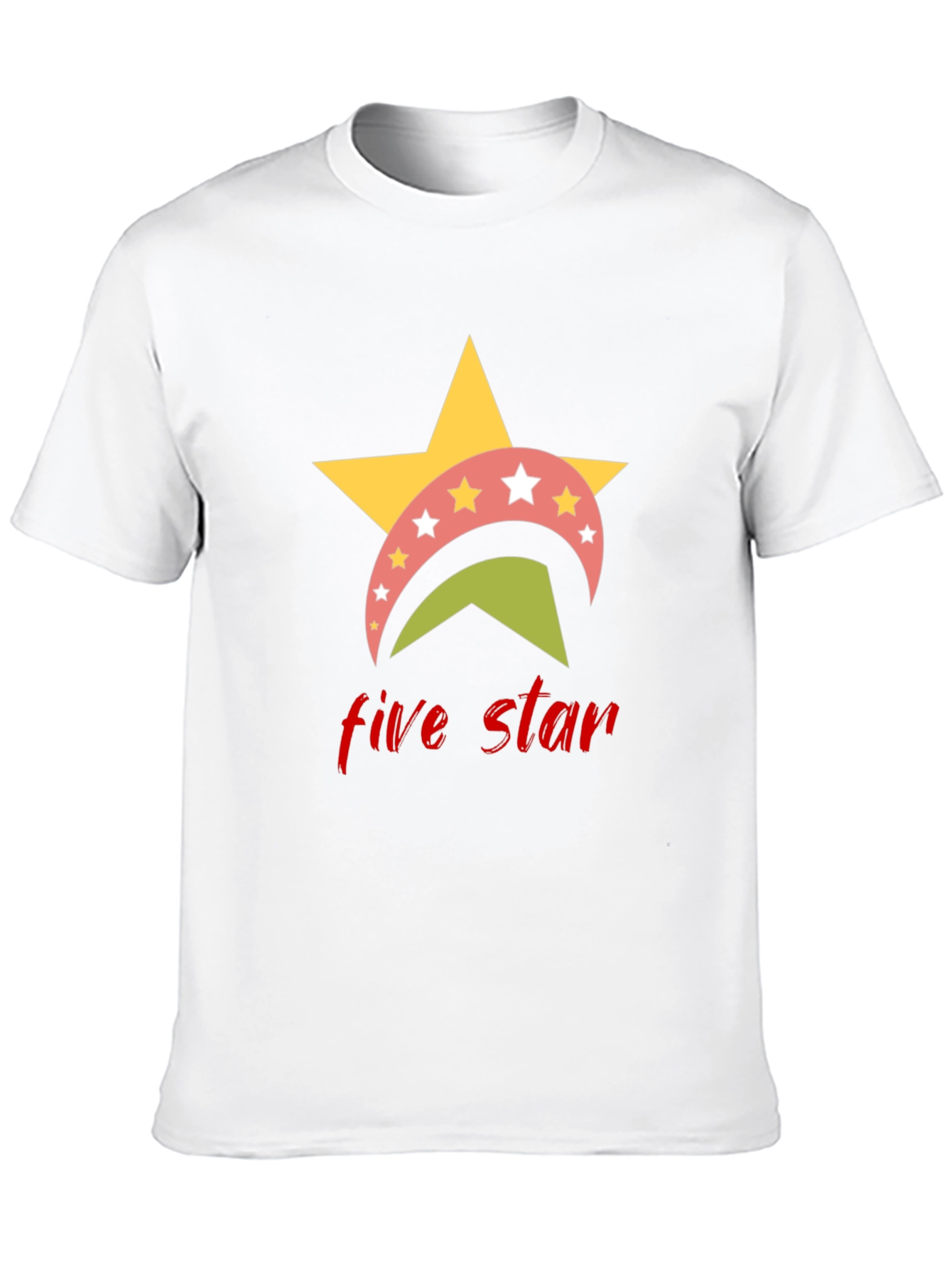 Five Star Graphic Tee - Casual Black T-Shirt