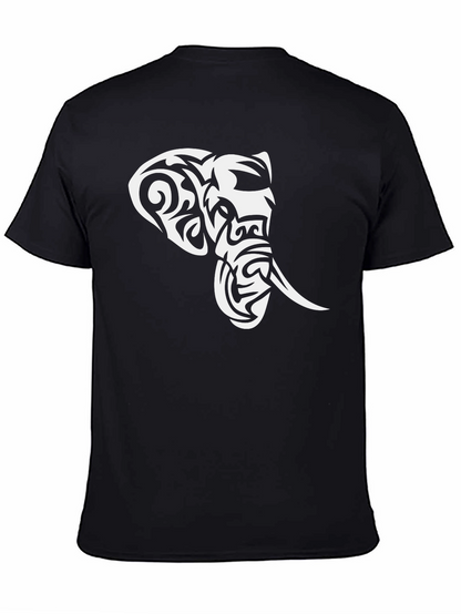 Tribal Elephant Graphic Black T-Shirt