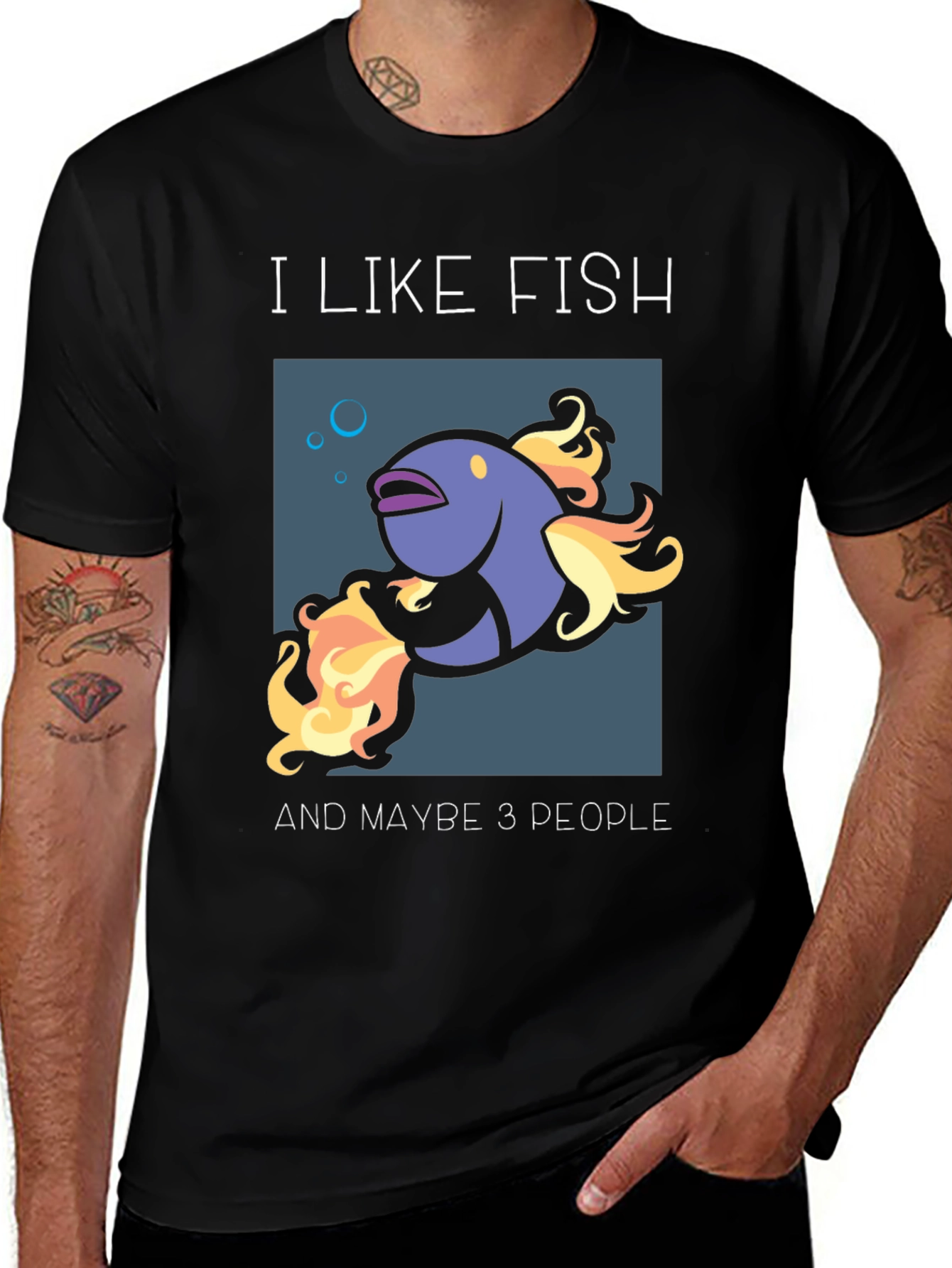 I Like Fish & Maybe 3 People Graphic Tee