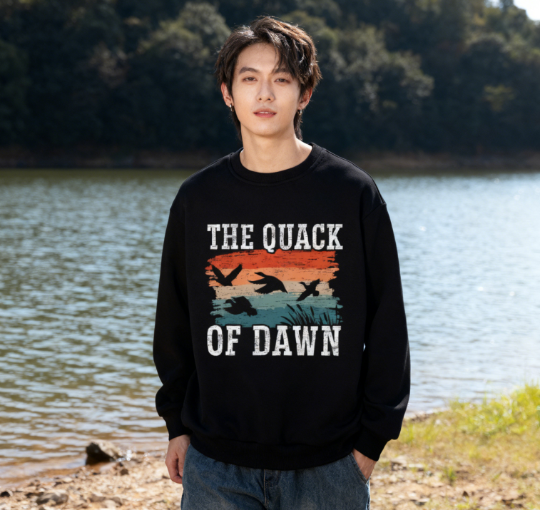 Retro Sunset Duck "The Quack of Dawn" Graphic Crewneck