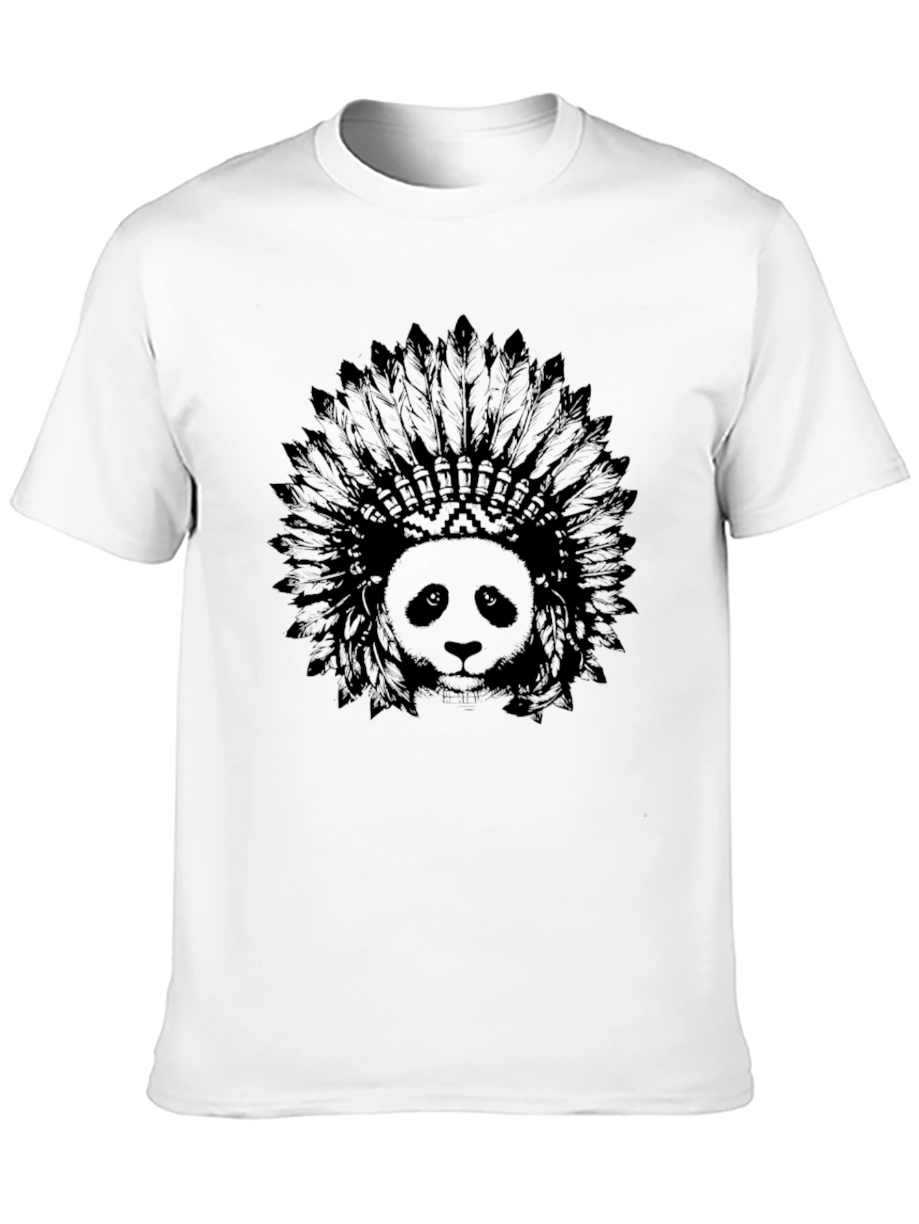 Panda Headdress Graphic Black T-Shirt