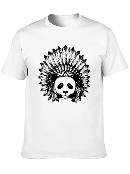 Panda Headdress Graphic Black T-Shirt