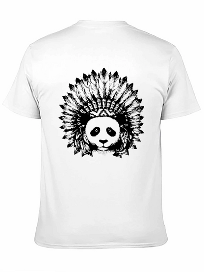 Panda Headdress Graphic Black T-Shirt