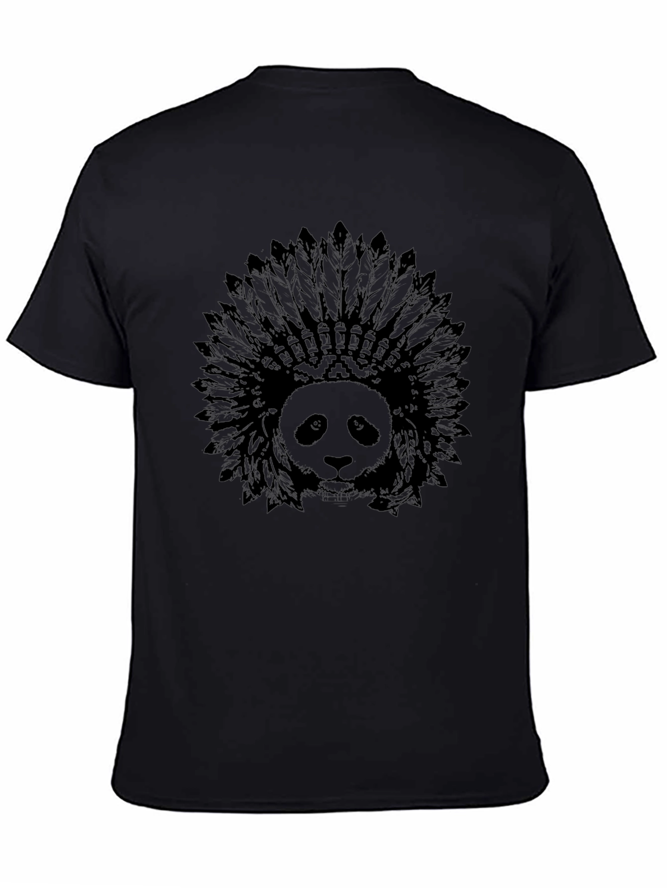 Panda Headdress Graphic Black T-Shirt