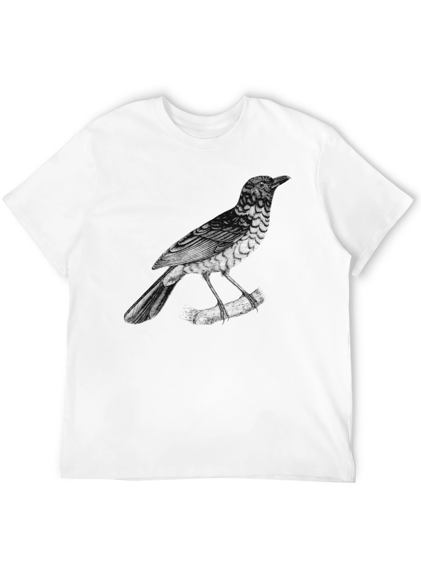 Mens Bird Print Black T-Shirt