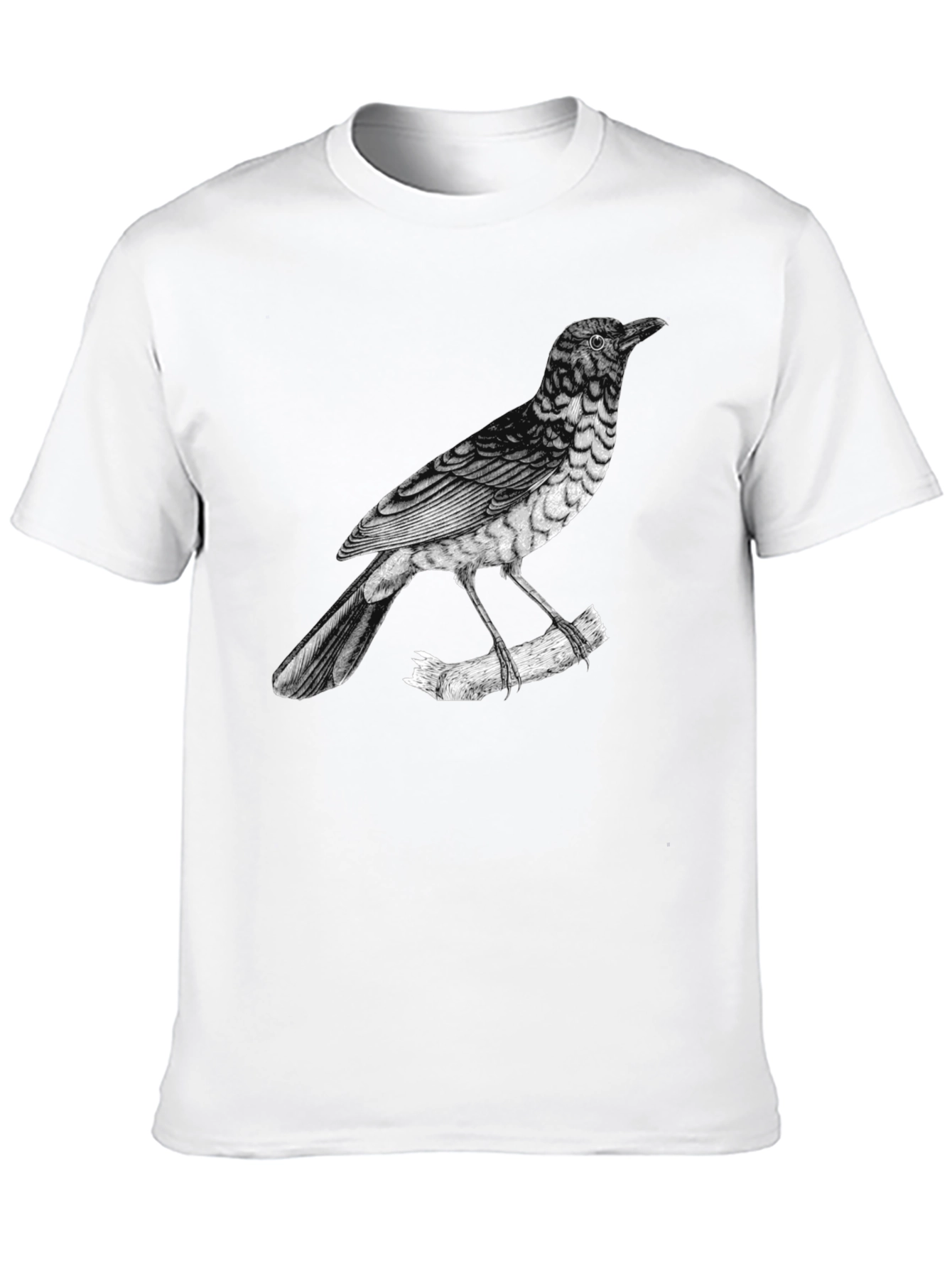 Mens Bird Print Black T-Shirt