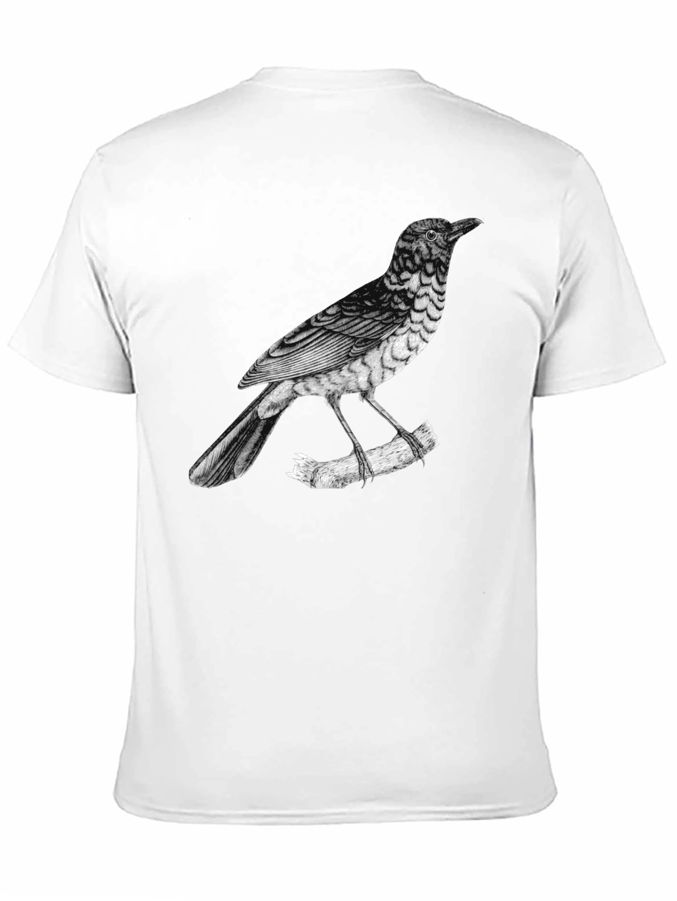 Mens Bird Print Black T-Shirt