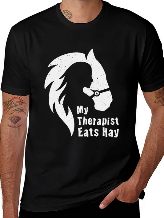 My Therapist Eats Hay T-Shirt - Horse Lover Tee