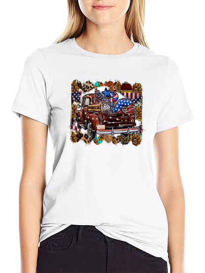 Patriotic Truck Graphic Tee - Mens Black T-Shirt