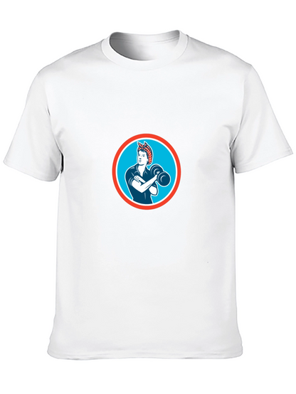 Retro Rosie the Riveter Graphic Tee - Black