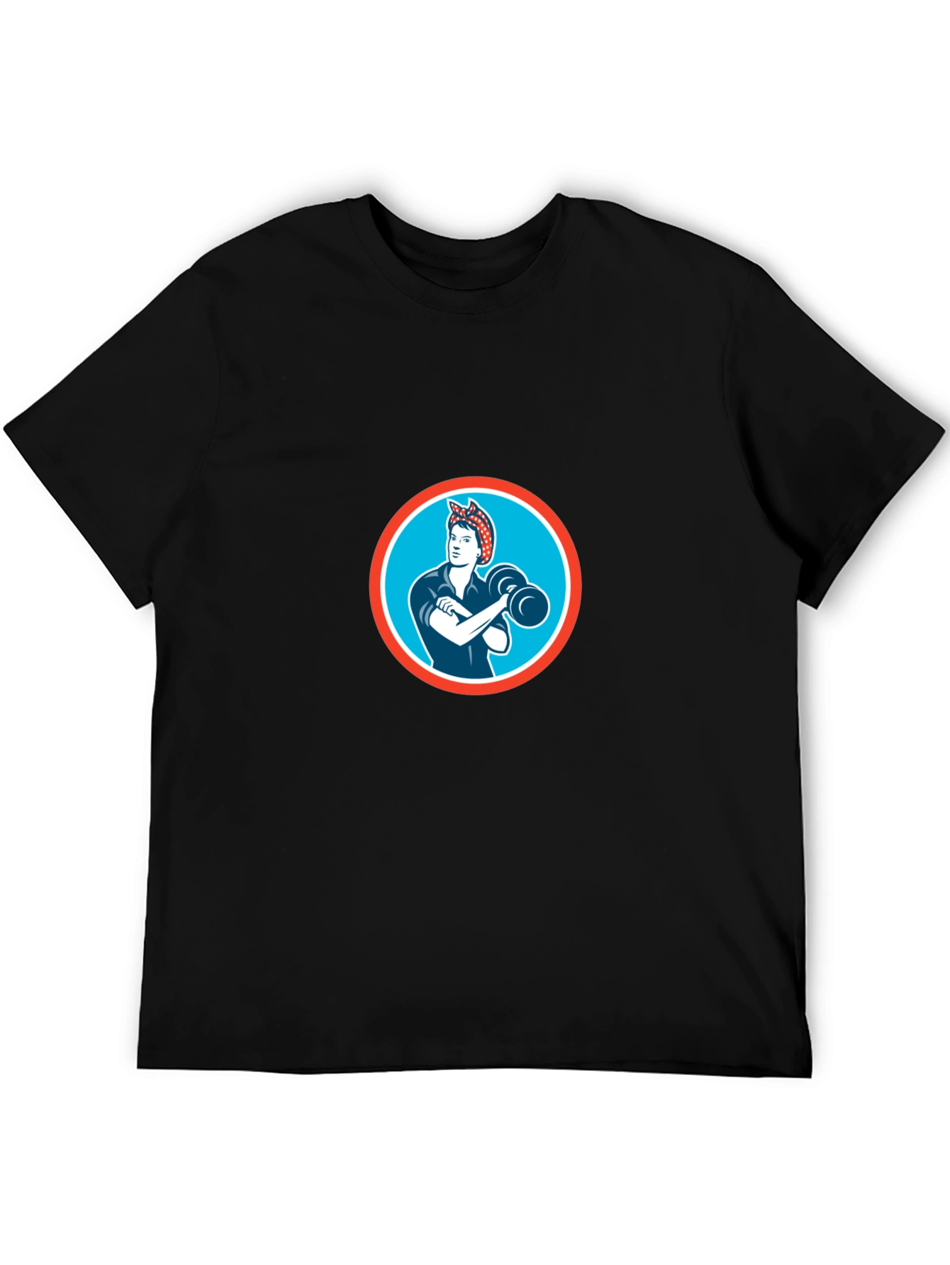 Retro Rosie the Riveter Graphic Tee - Black