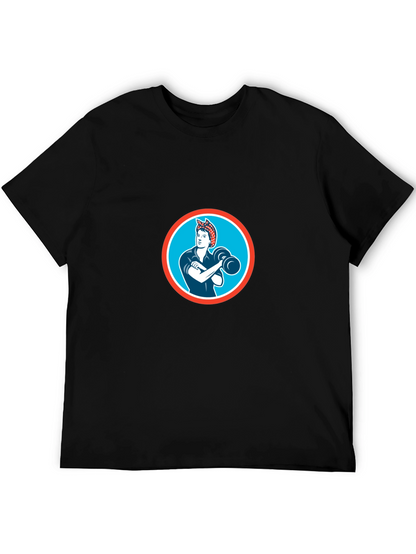 Retro Rosie the Riveter Graphic Tee - Black