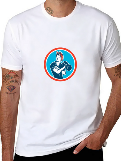 Retro Rosie the Riveter Graphic Tee - Black