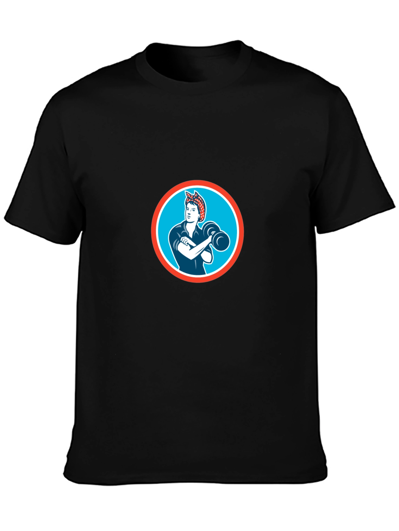 Retro Rosie the Riveter Graphic Tee - Black