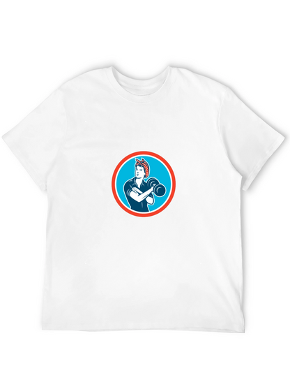 Retro Rosie the Riveter Graphic Tee - Black