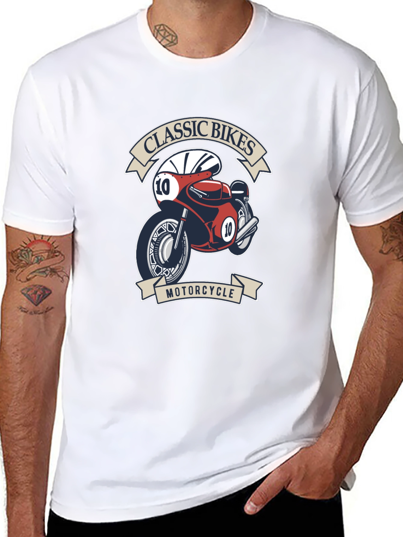 Classic Bikes Motorcycle Graphic T-Shirt - Black