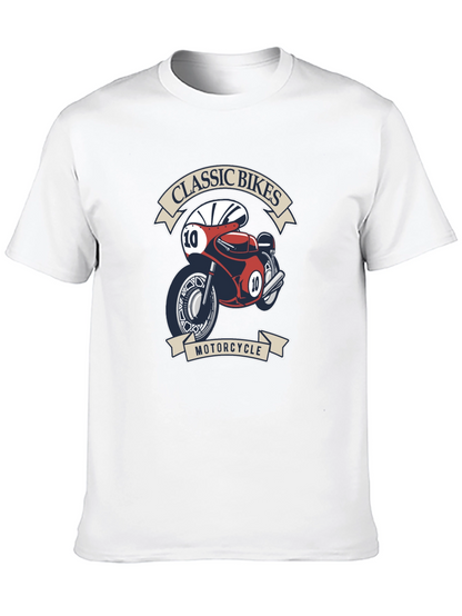 Classic Bikes Motorcycle Graphic T-Shirt - Black