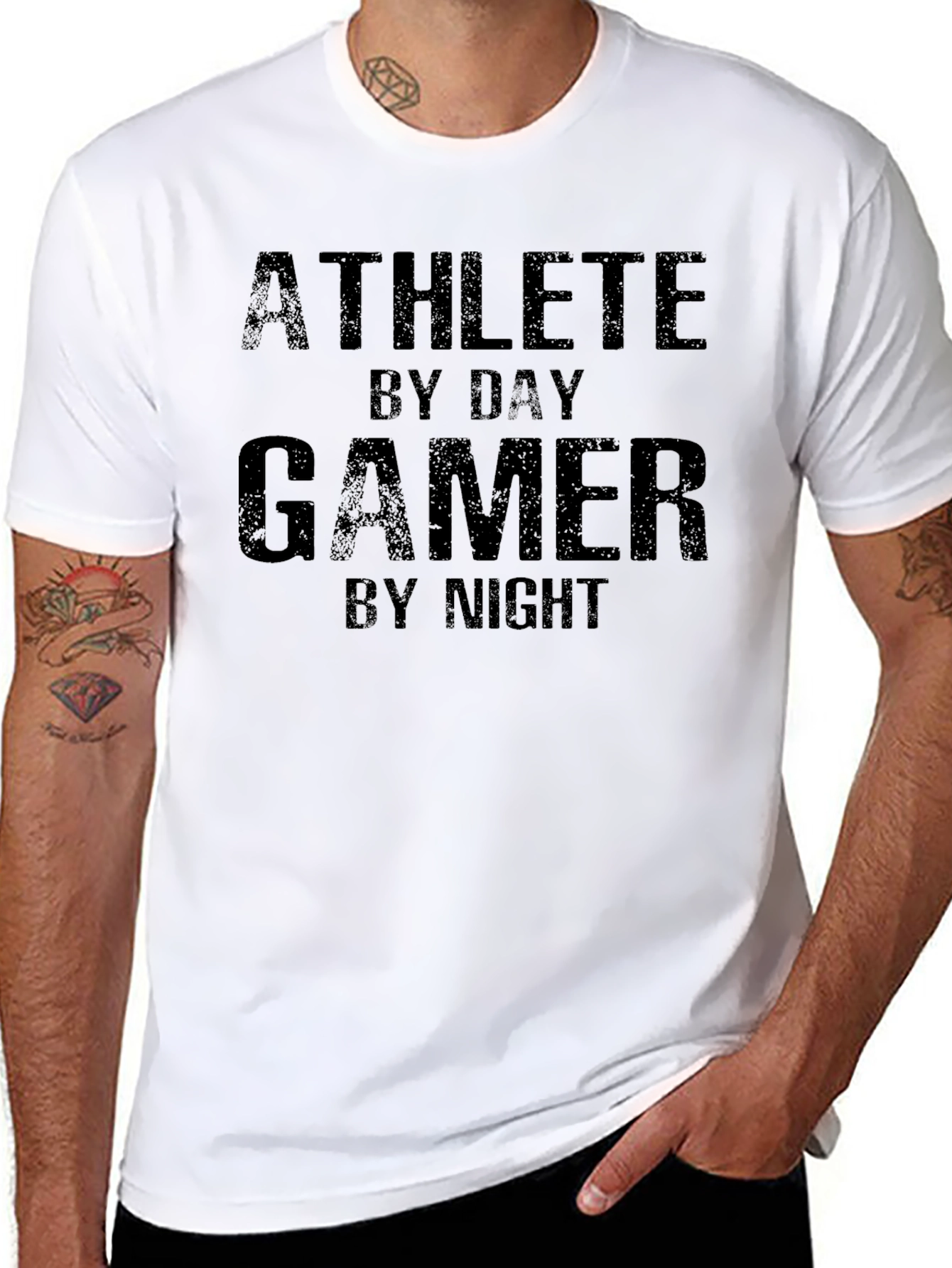 Athlete By Day Gamer By Night Graphic Tee