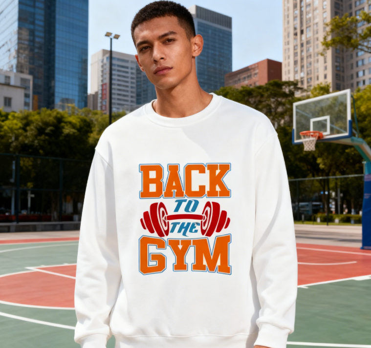 Vibrant Fitness Dumbbell Design Crewneck Top