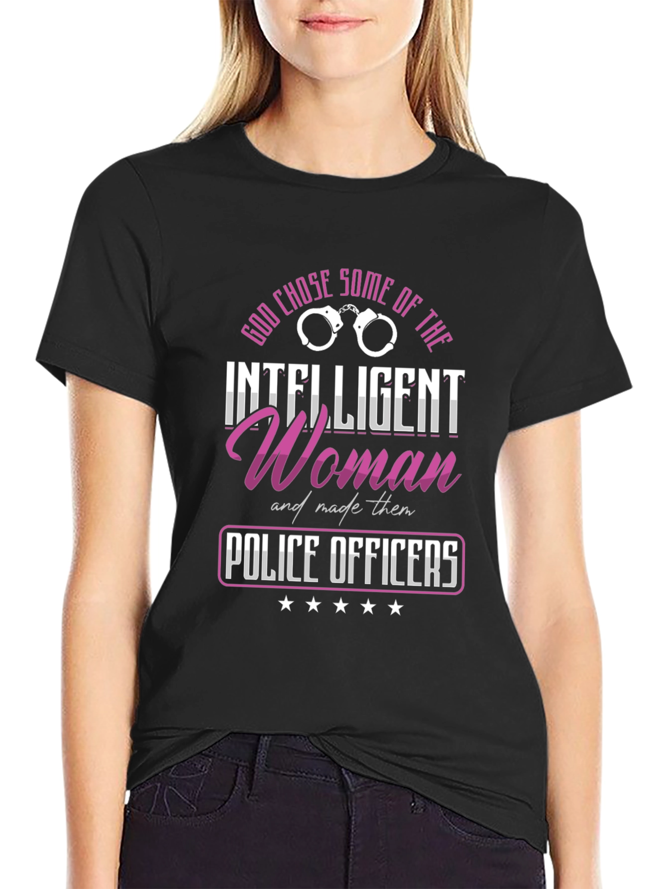 Intelligent Woman Police Officer Graphic T-Shirt