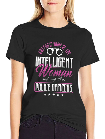 Intelligent Woman Police Officer Graphic T-Shirt