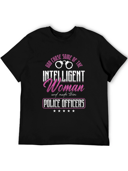 Intelligent Woman Police Officer Graphic T-Shirt