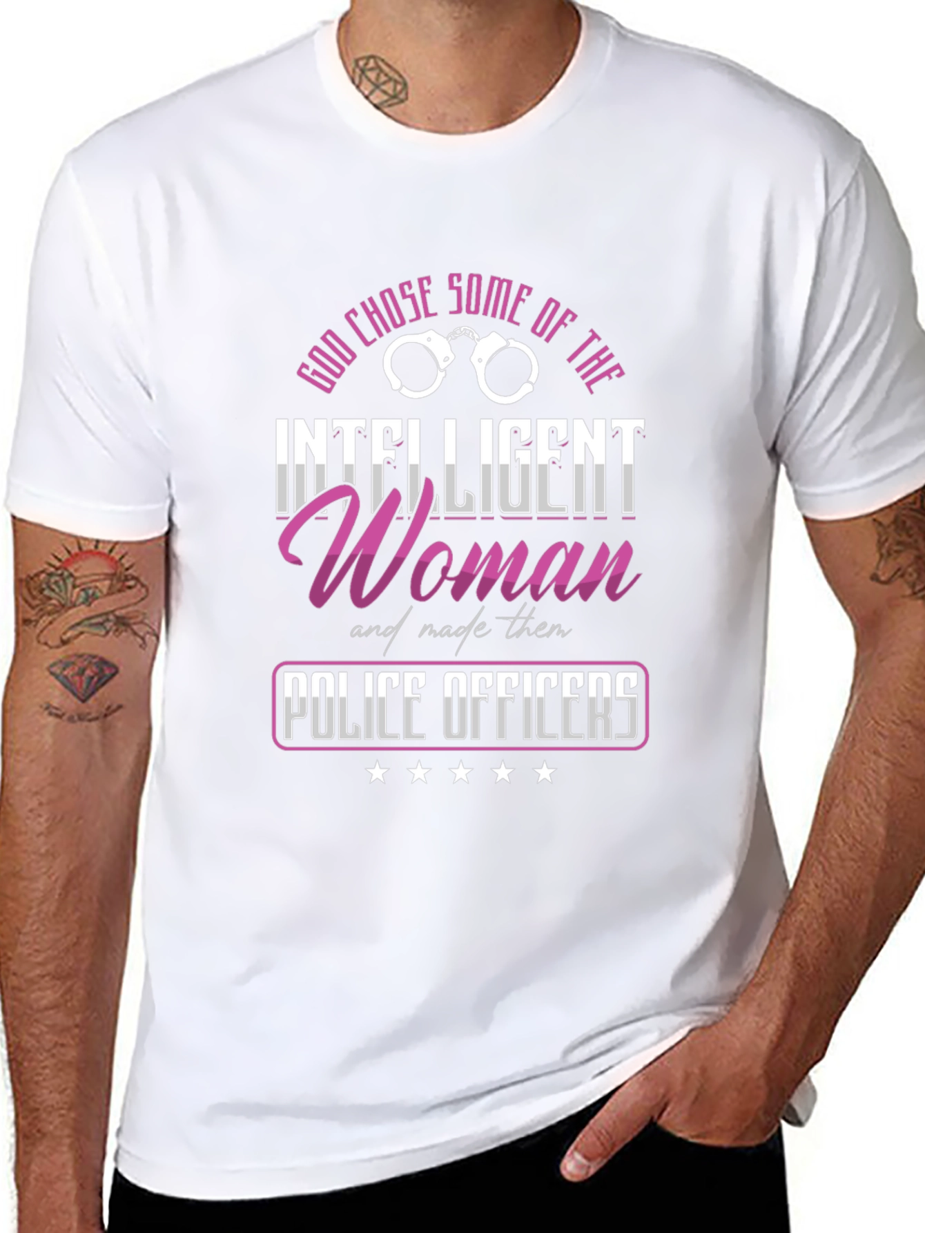 Intelligent Woman Police Officer Graphic T-Shirt