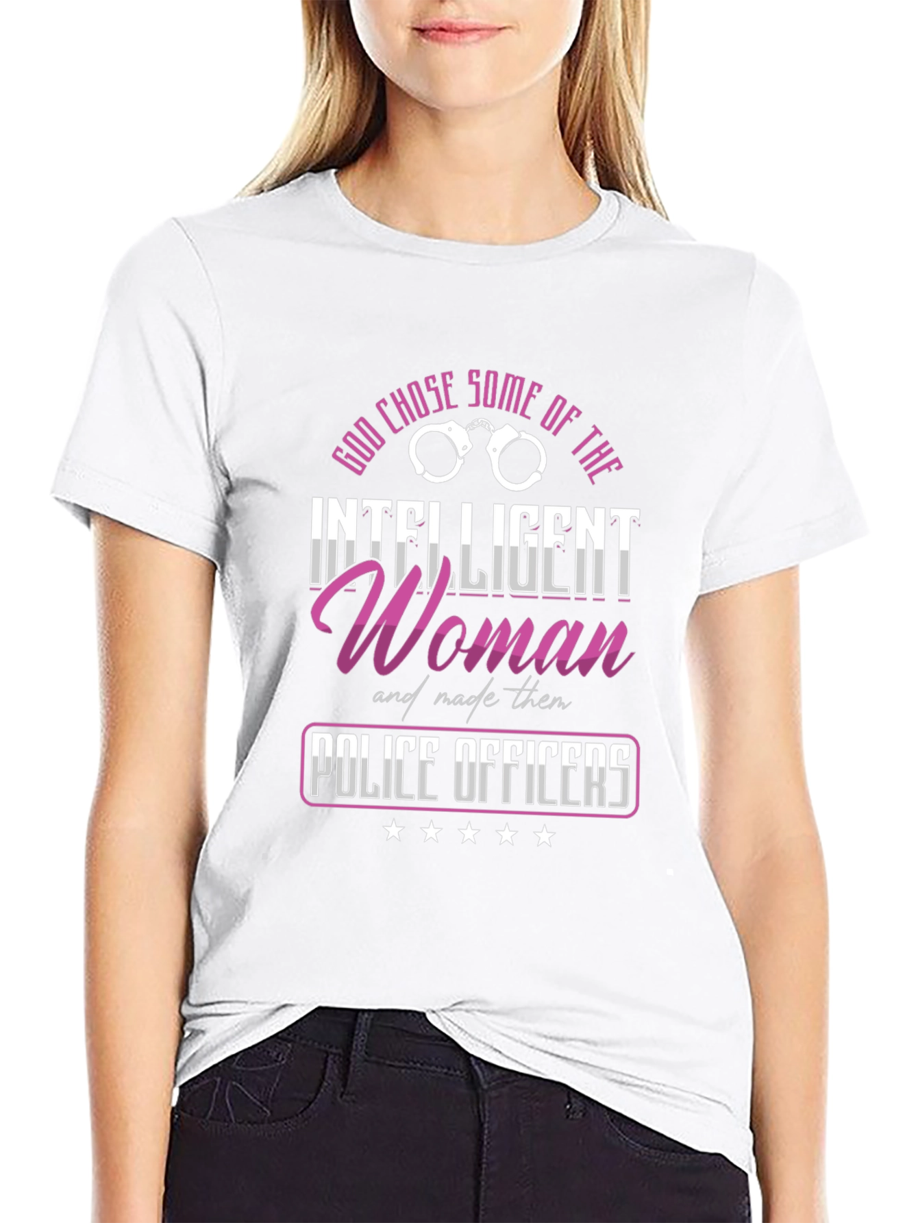 Intelligent Woman Police Officer Graphic T-Shirt
