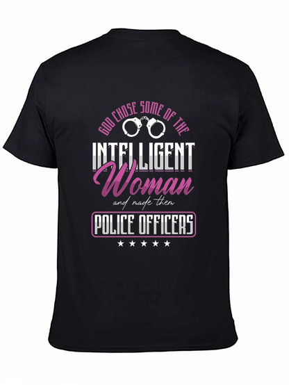 Intelligent Woman Police Officer Graphic T-Shirt