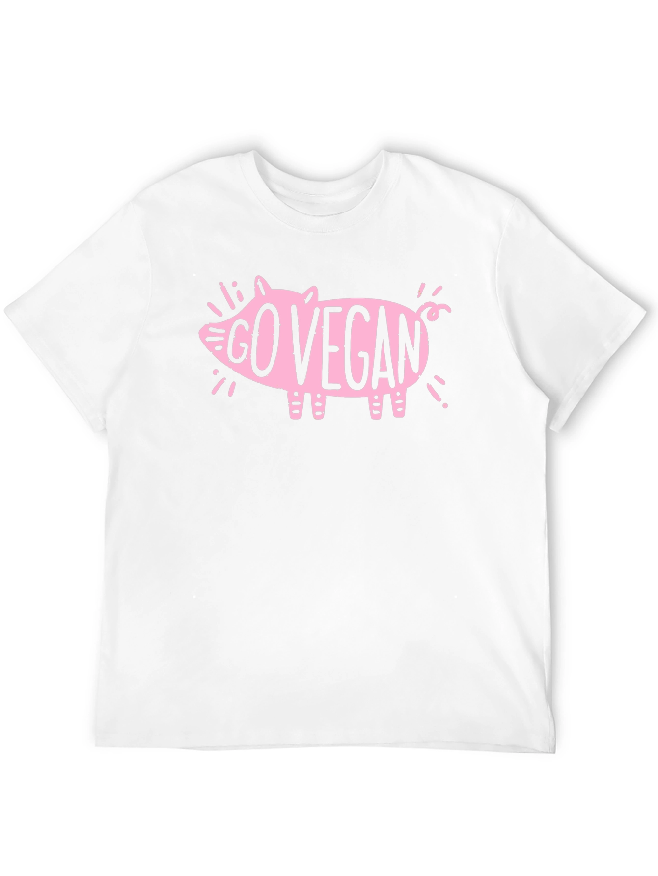Go Vegan Pig Graphic T-Shirt - Black