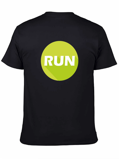 Run Graphic Tee - Mens Black Cotton T-Shirt