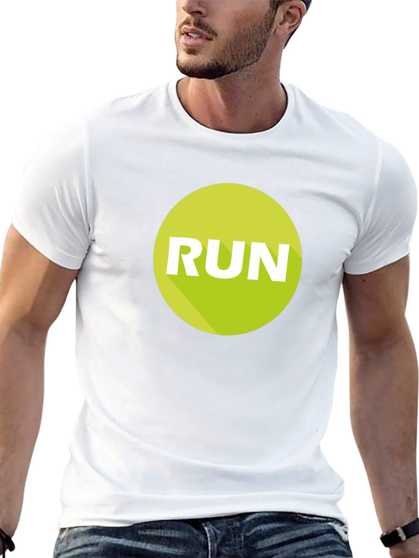 Run Graphic Tee - Mens Black Cotton T-Shirt