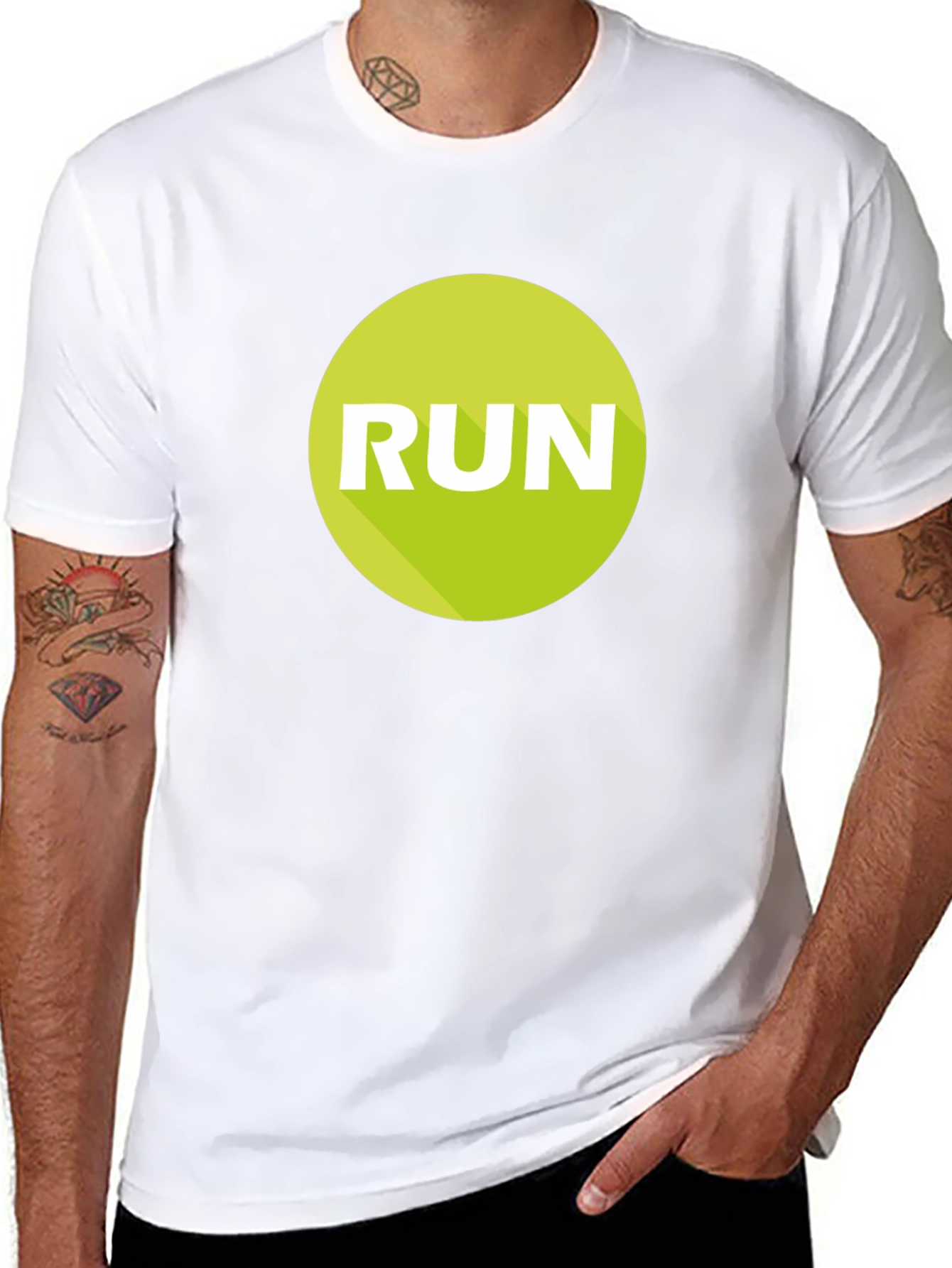 Run Graphic Tee - Mens Black Cotton T-Shirt