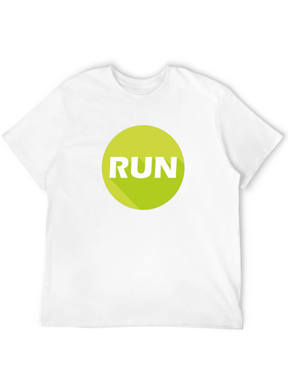 Run Graphic Tee - Mens Black Cotton T-Shirt