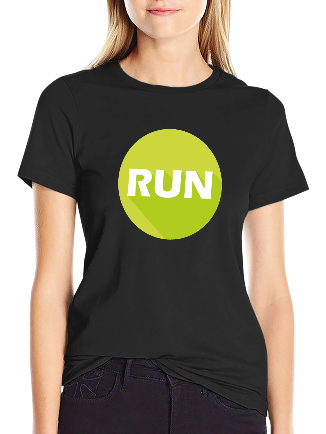 Run Graphic Tee - Mens Black Cotton T-Shirt