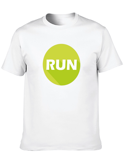Run Graphic Tee - Mens Black Cotton T-Shirt