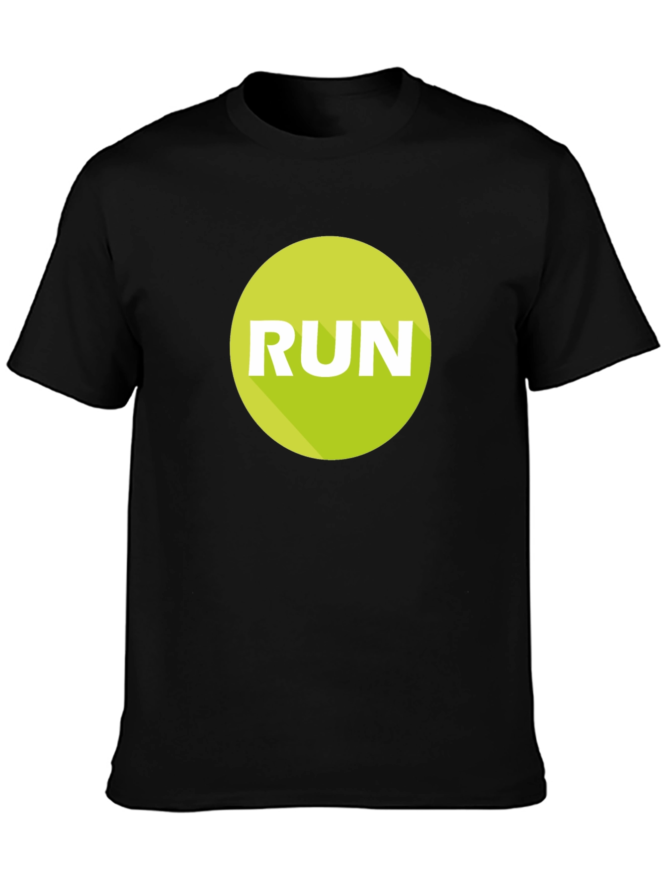 Run Graphic Tee - Mens Black Cotton T-Shirt
