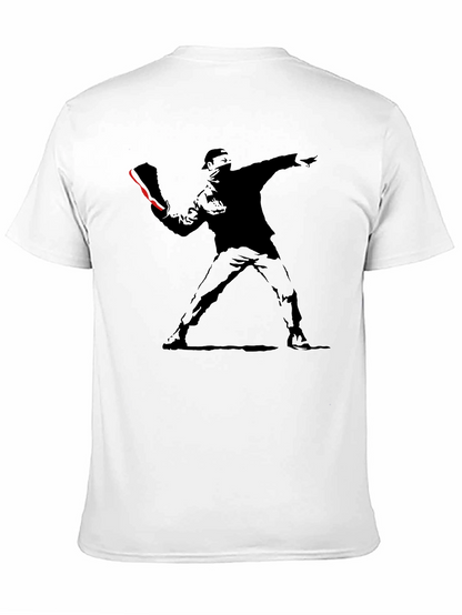 Banksy Flower Thrower Graphic Tee - Street Art Inspired