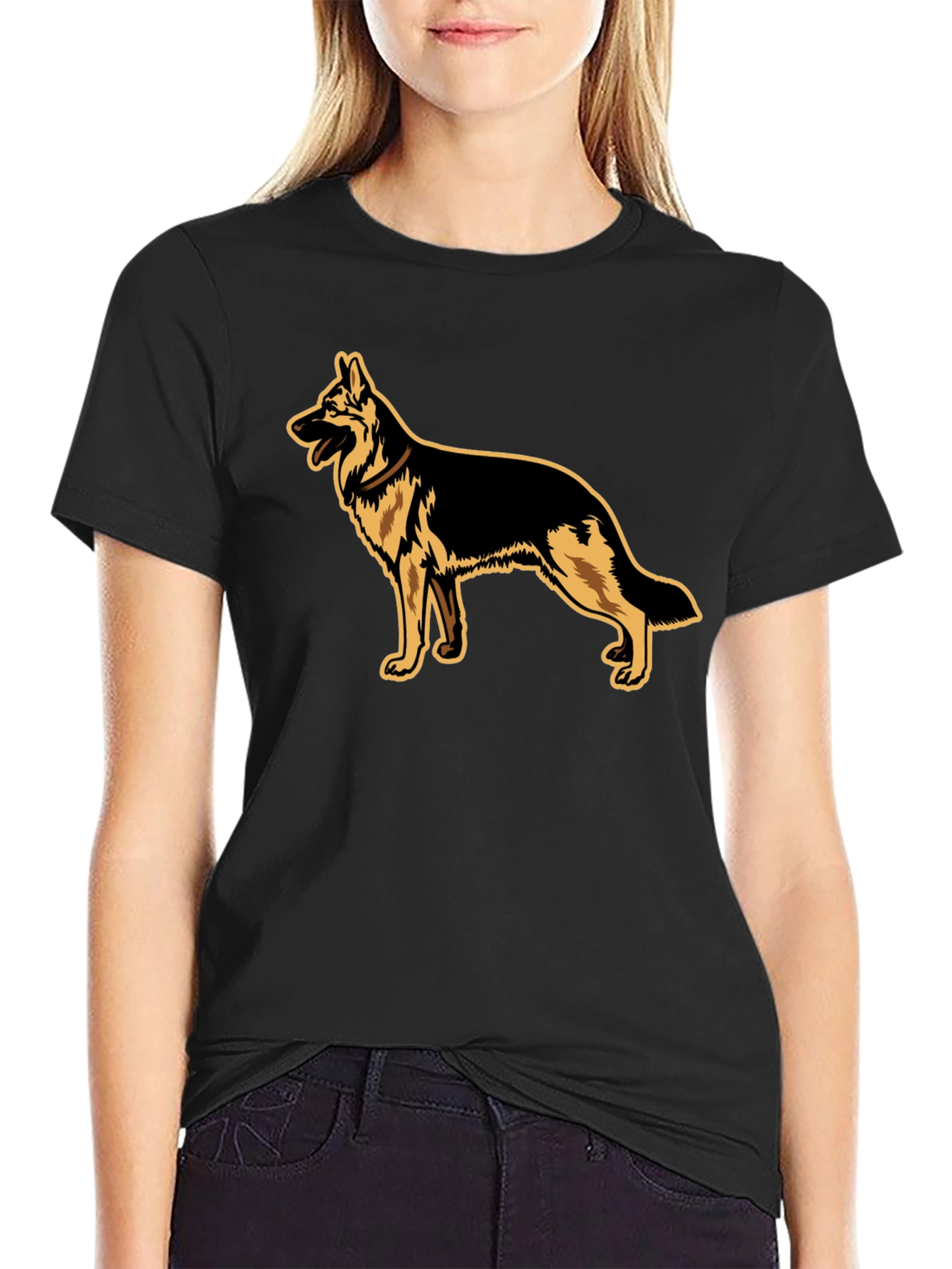 German Shepherd Graphic Tee - Black