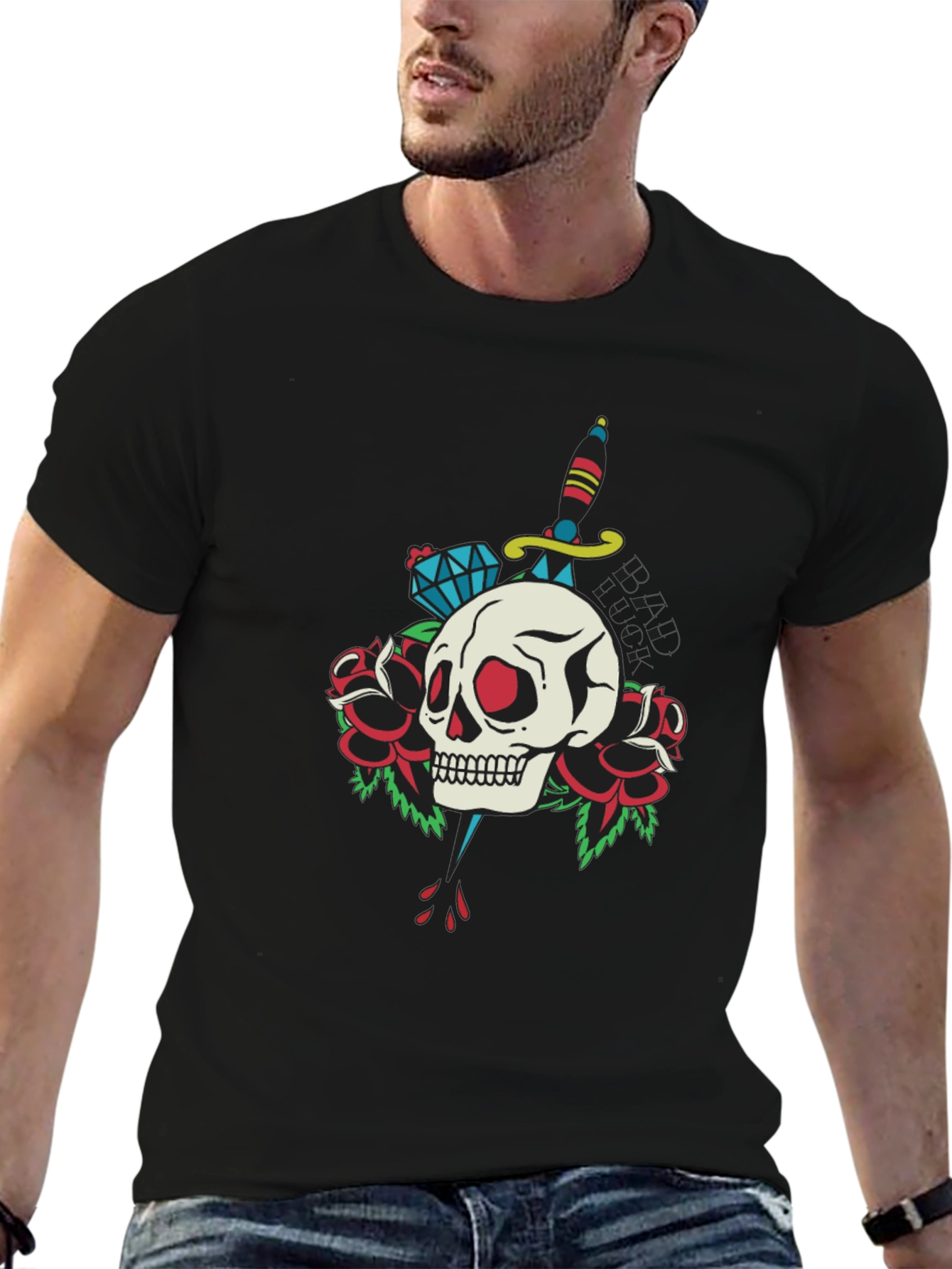 Skull & Dagger Graphic Tee - Edgy Design