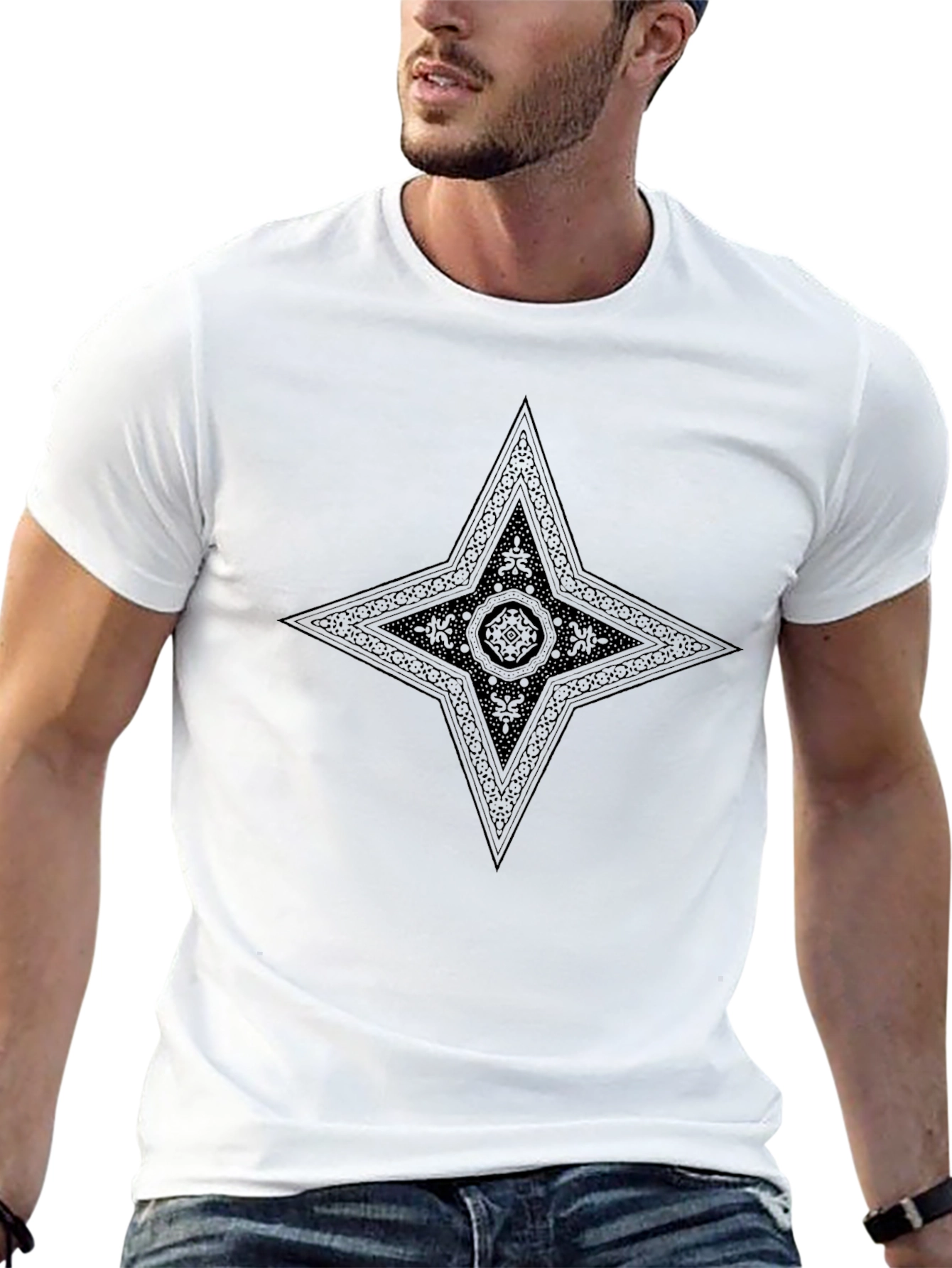 Abstract Pattern Black T-Shirt