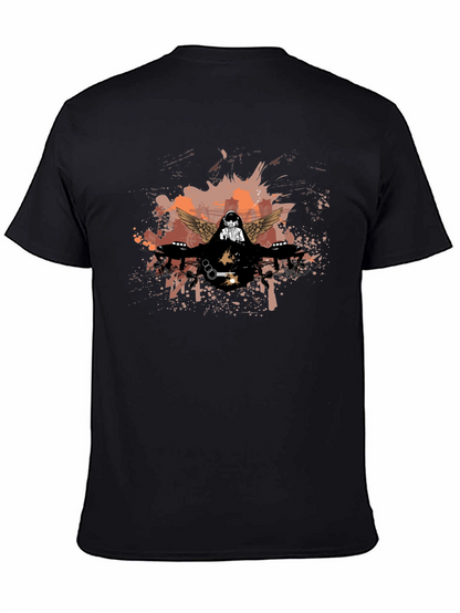 Edgy Graphic Print Black T-Shirt