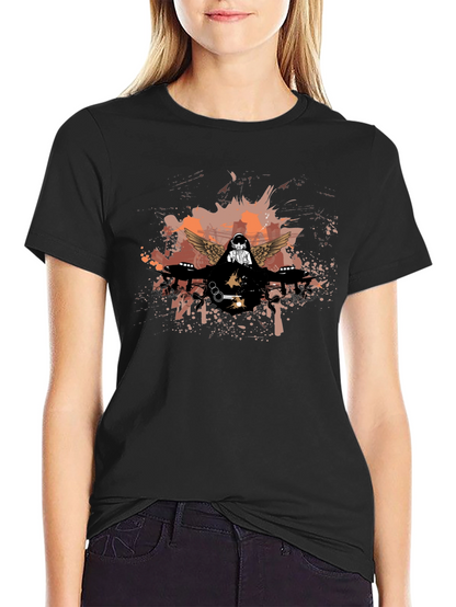 Edgy Graphic Print Black T-Shirt