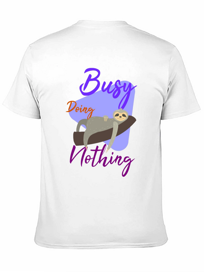 Busy Doing Nothing Sloth Graphic Tee - Relaxed Fit