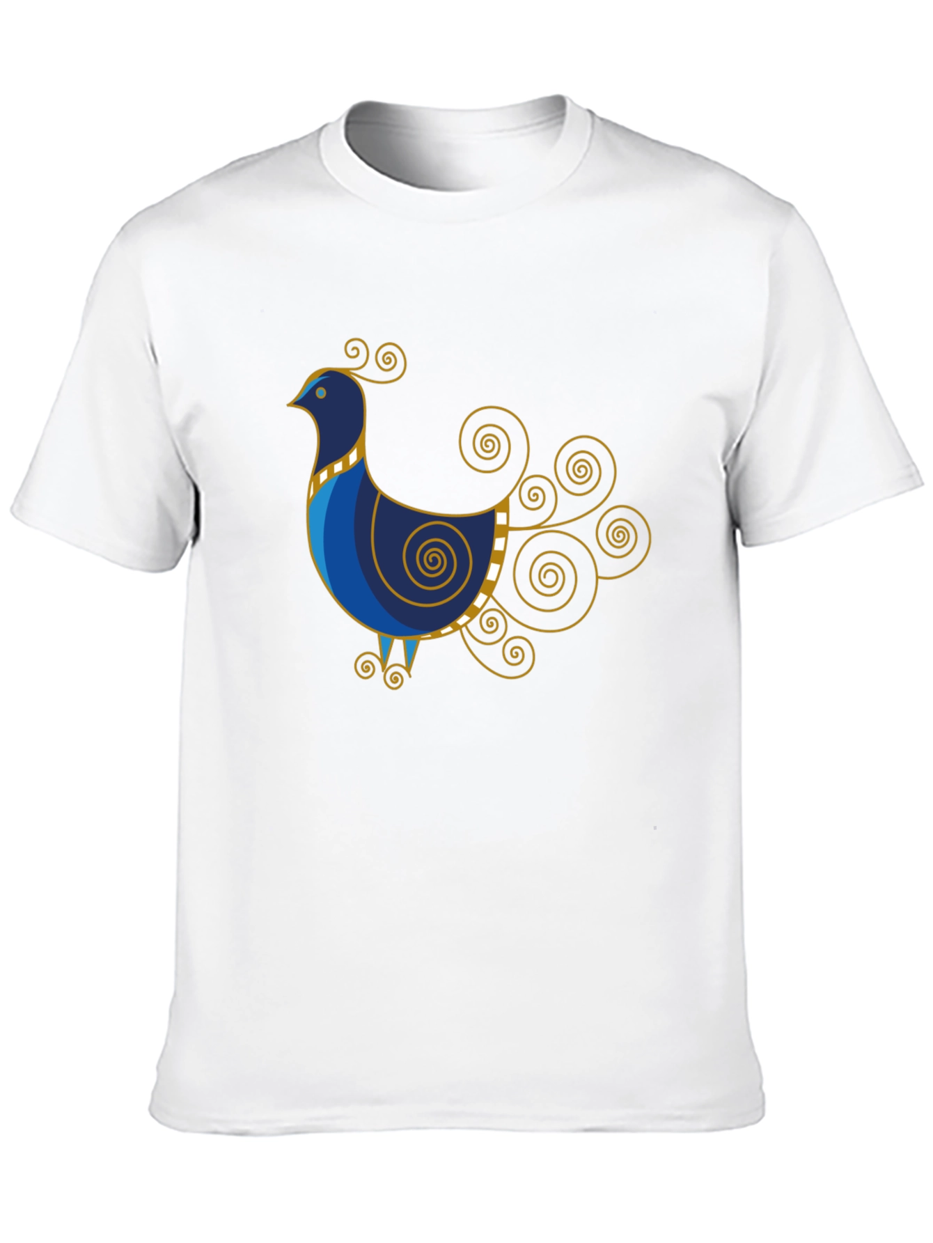 Stylized Bird Graphic Tee - Black