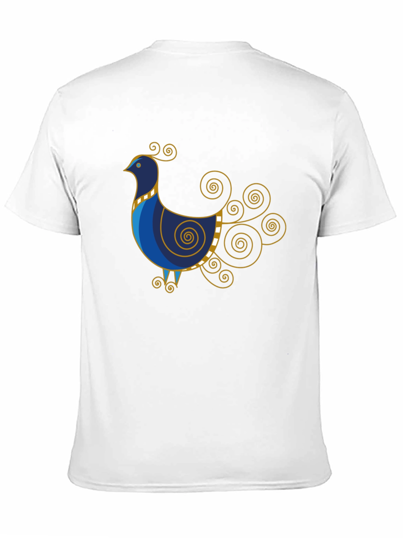 Stylized Bird Graphic Tee - Black