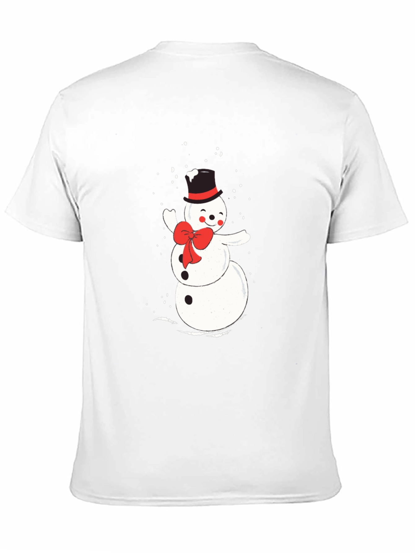 Mens Black T-Shirt with Snowman Graphic