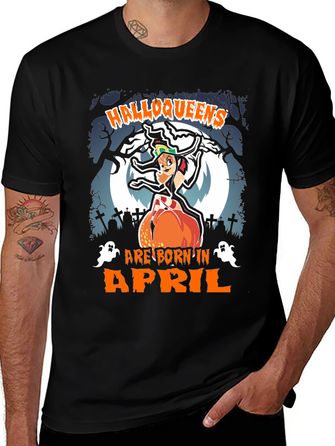 Halloqueens Born in April T-Shirt